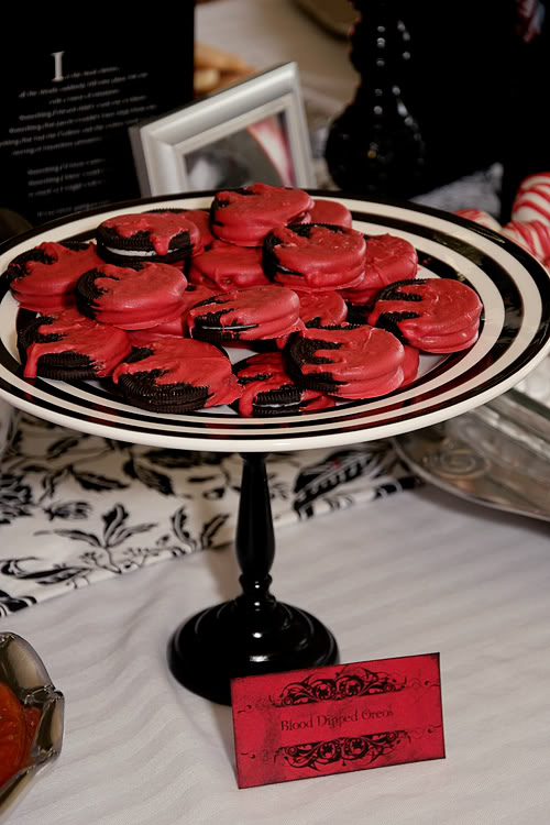 blood dipped oreos