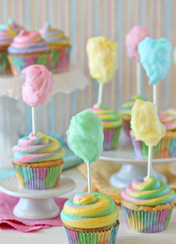 candy floss cupcakes
