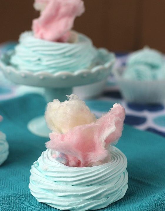 candy floss meringues