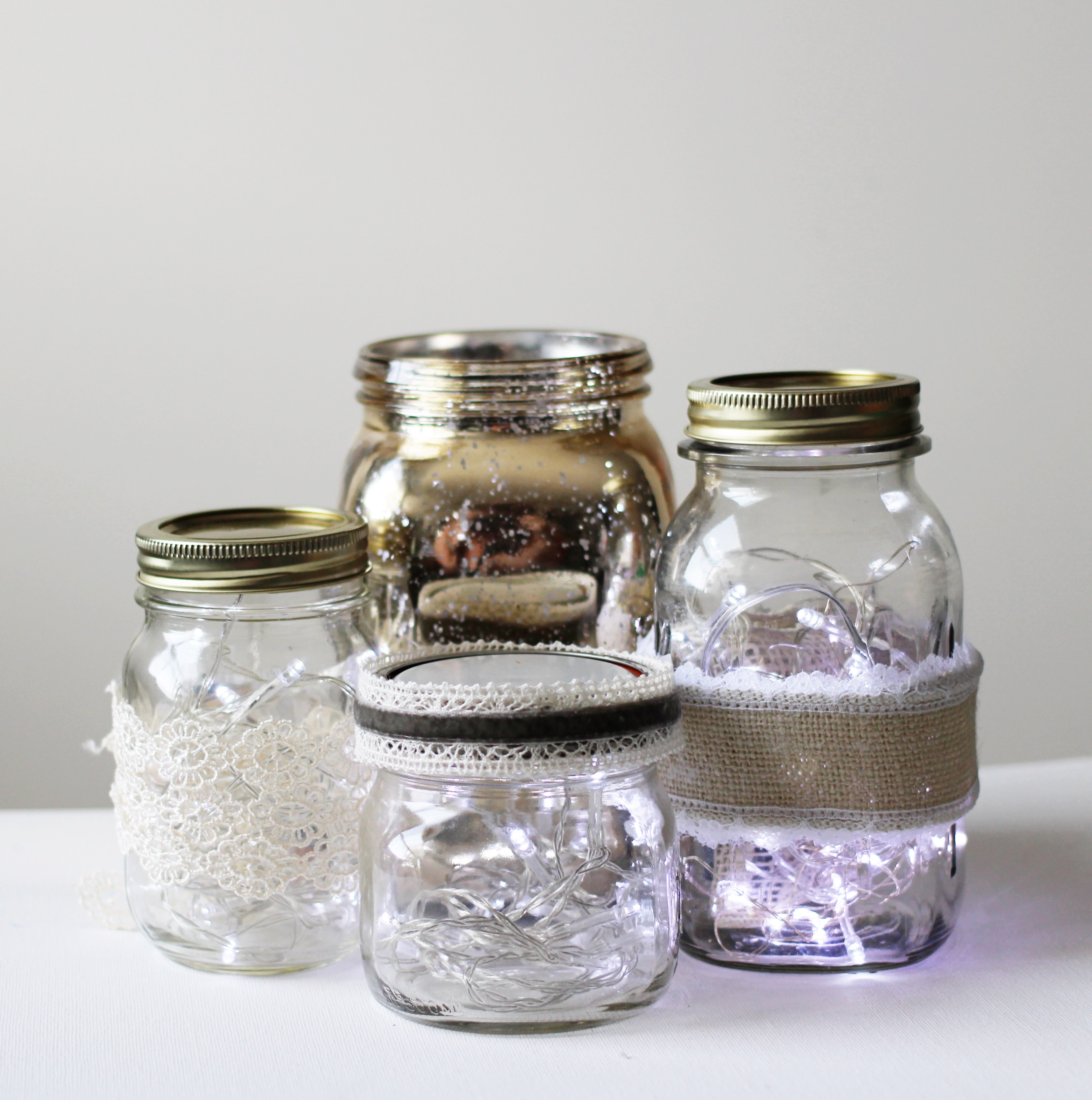 fairy lights glass jars