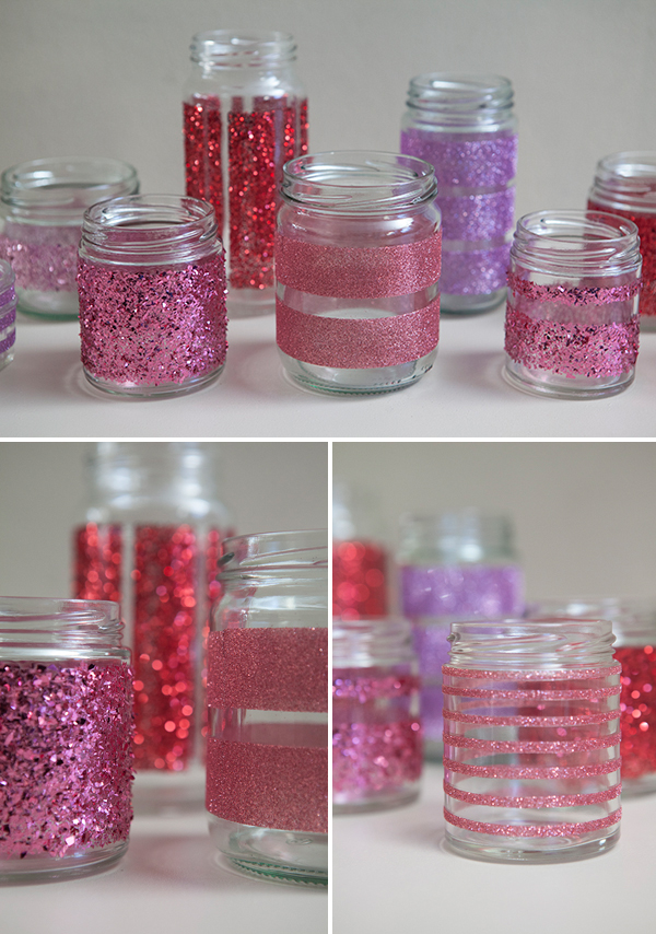 glitter glass jars