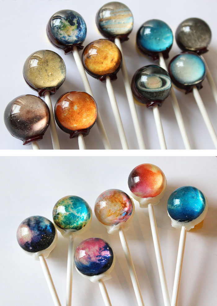 space planet lollipops