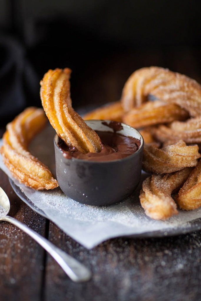 churros with espresso chocolate sauce