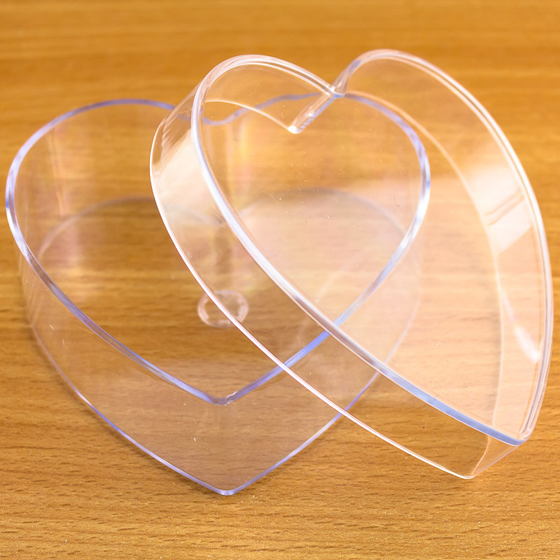 Heart Shaped Boxes x12 Fillable clear Plastic Containers valentines