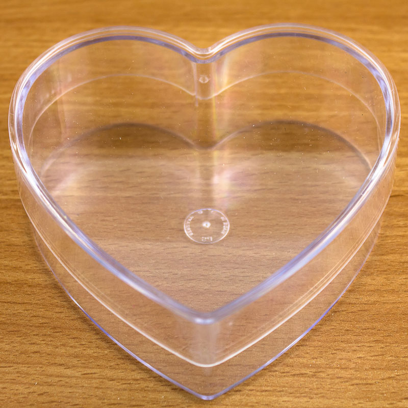 Heart Shaped Boxes x12 Fillable clear Plastic Containers valentines