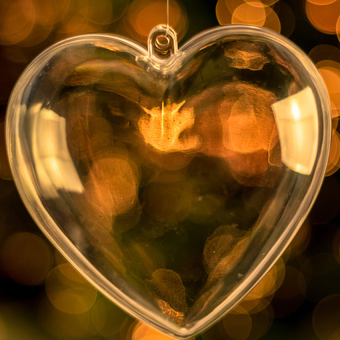 fillable clear bauble heart shaped Christmas decoration