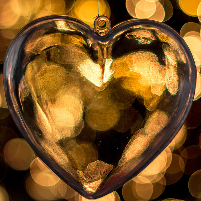 fillable clear bauble heart shaped Christmas decoration