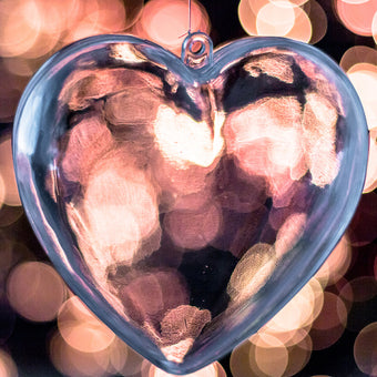 fillable clear bauble heart shaped Christmas decoration