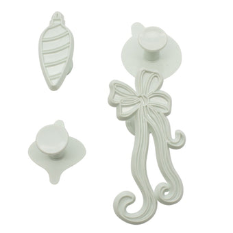 4 piece Christmas fondant veiner set  on a white background