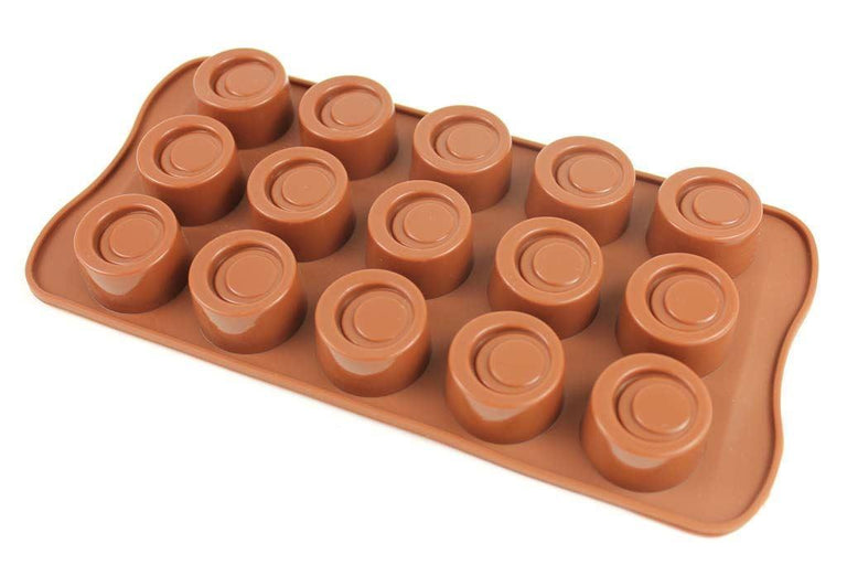 Round block silicone mould 15 cavities with flat-top detail

