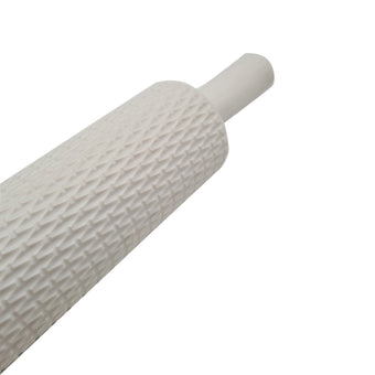 Textured rolling pin on a white background
