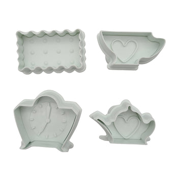 Set of four plunger cutters on a white background