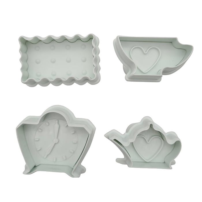 Set of four plunger cutters on a white background