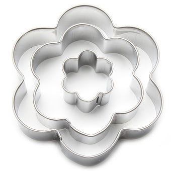 flower fondant cutter set on a white background