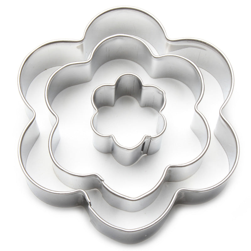 flower fondant cutter set on a white background