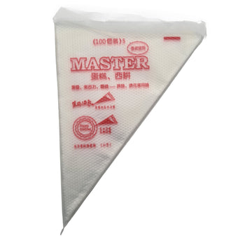 Disposable piping bags showing pack of 100 on a white background
