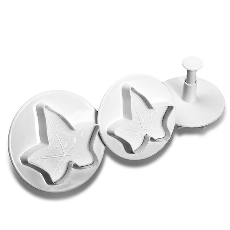 Veined Ivy Leaf Fondant Plunger Set on a white background.