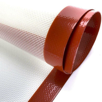 Silicone baking mat with red border on a white background