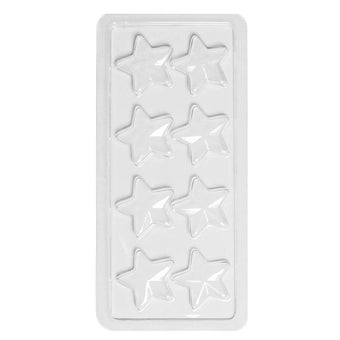 Clear plastic mould for making small chocolate stars