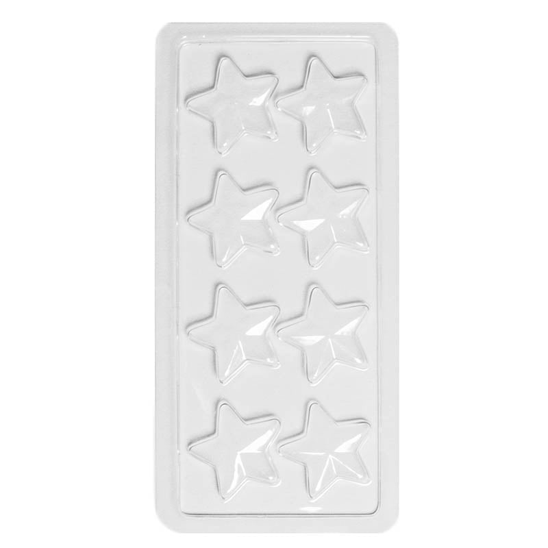 Clear plastic mould for making small chocolate stars