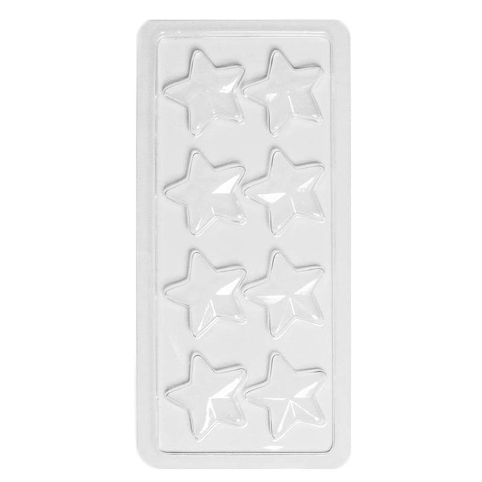 Clear plastic mould for making small chocolate stars
