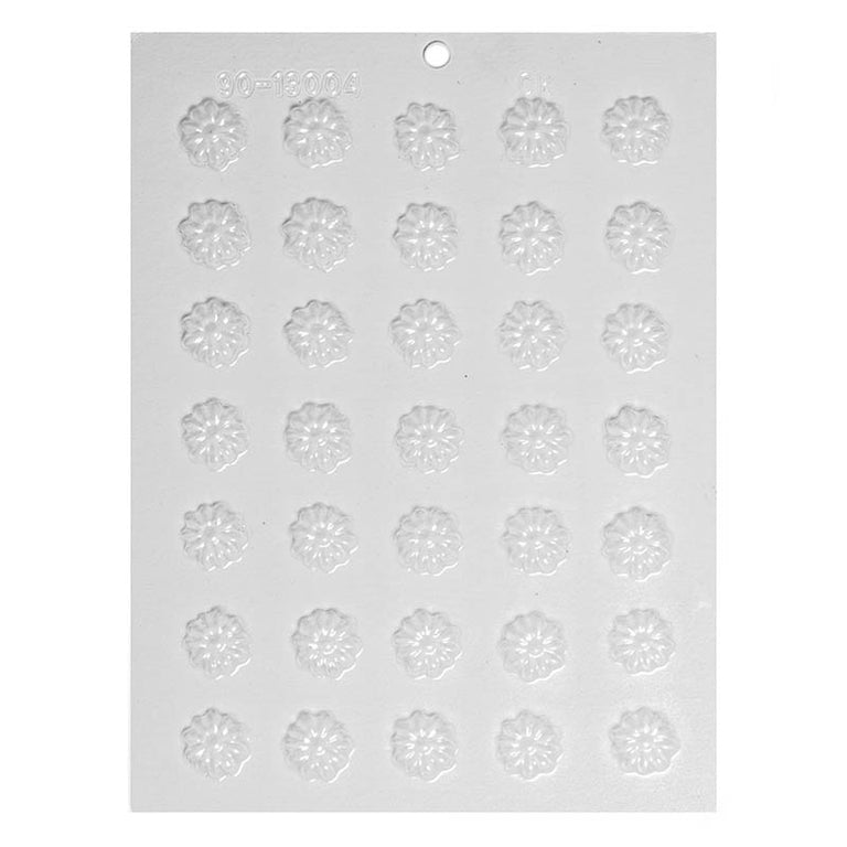 Clear flexible flower chocolate mould with 35 impressions