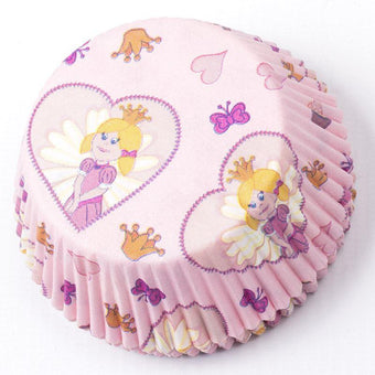 Pink Princess Butterflies Cupcake Cases on a white background