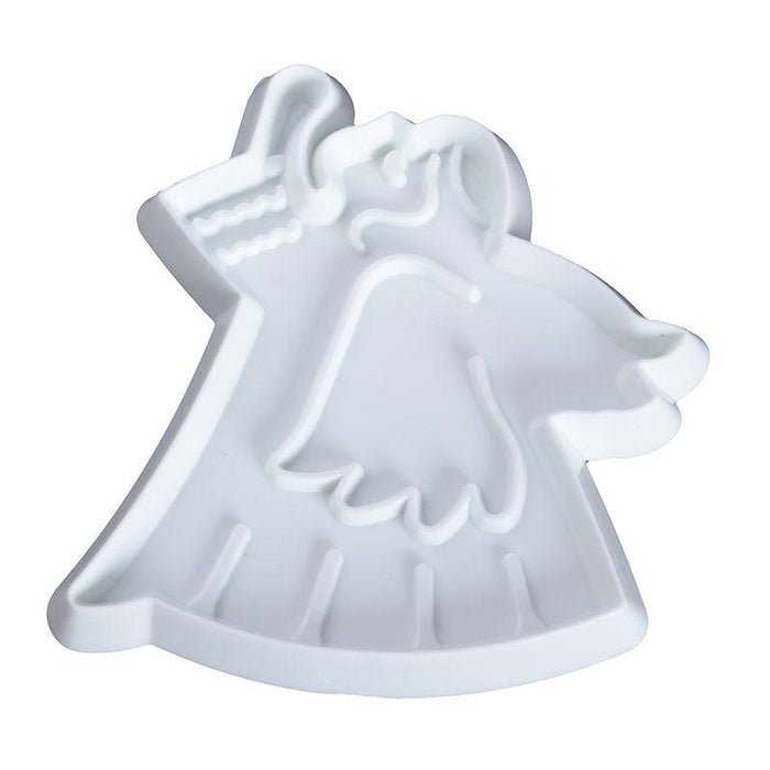 White angel fondant cutter on a white background