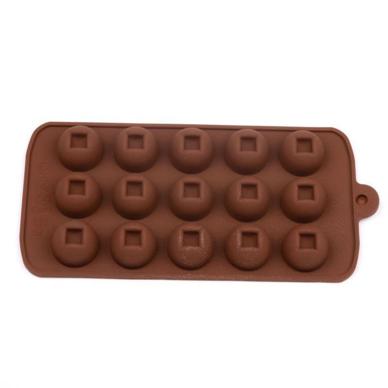 Brown silicone mould 23mm half domes with 12mm square recesses