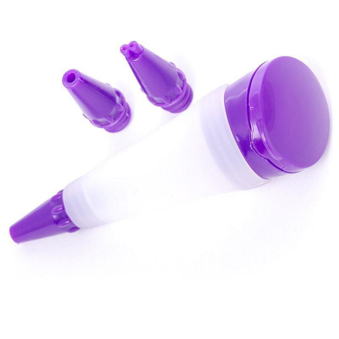 Icing decoration pen with 3 nozzles on a white background