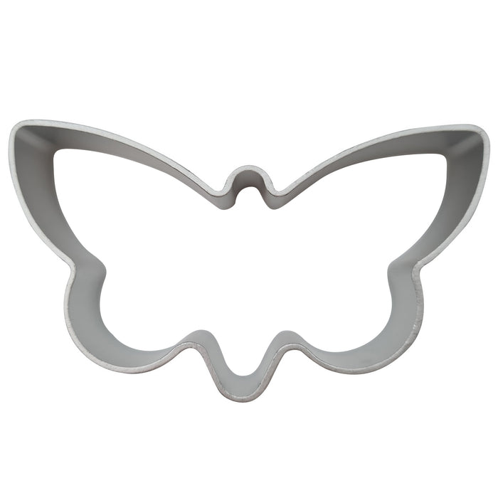 Butterfly-shaped cookie cutter on a white background