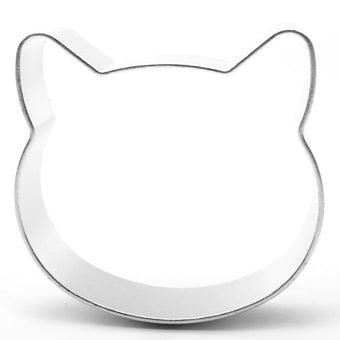 Cat head cookie cutter on a white background