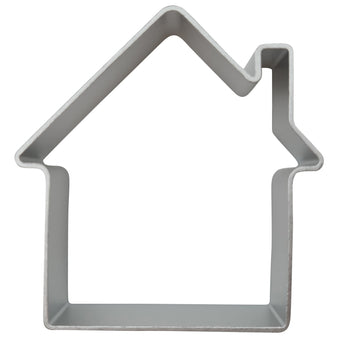 House-shaped cookie cutter on a white background