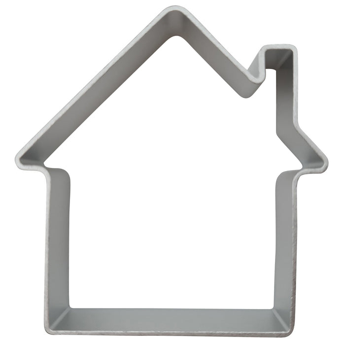 House-shaped cookie cutter on a white background