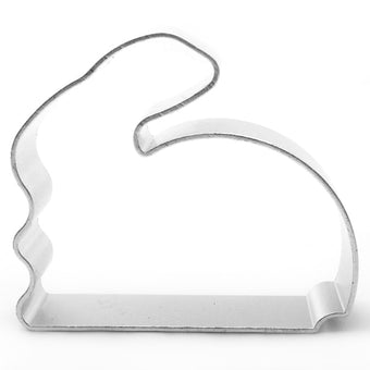 Rabbit cookie cutter on a white background