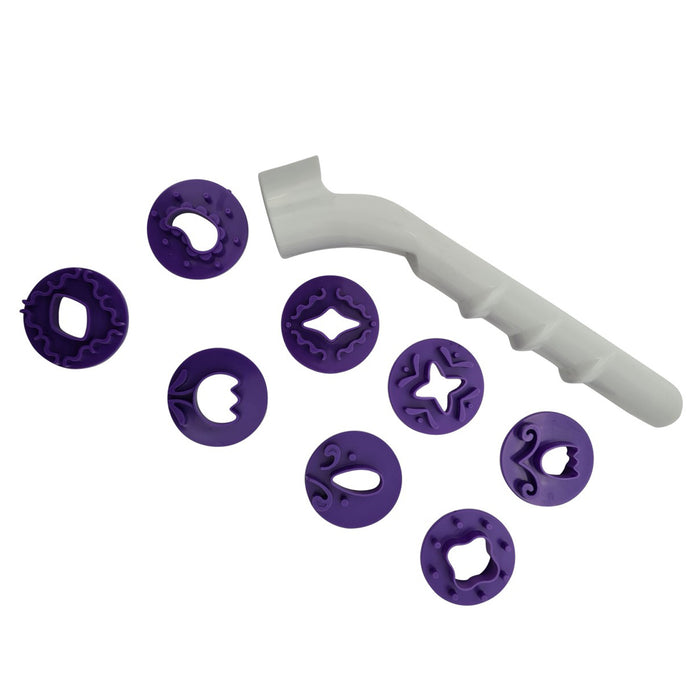 Decorative fondant punch set – 8 interchangeable on a white background