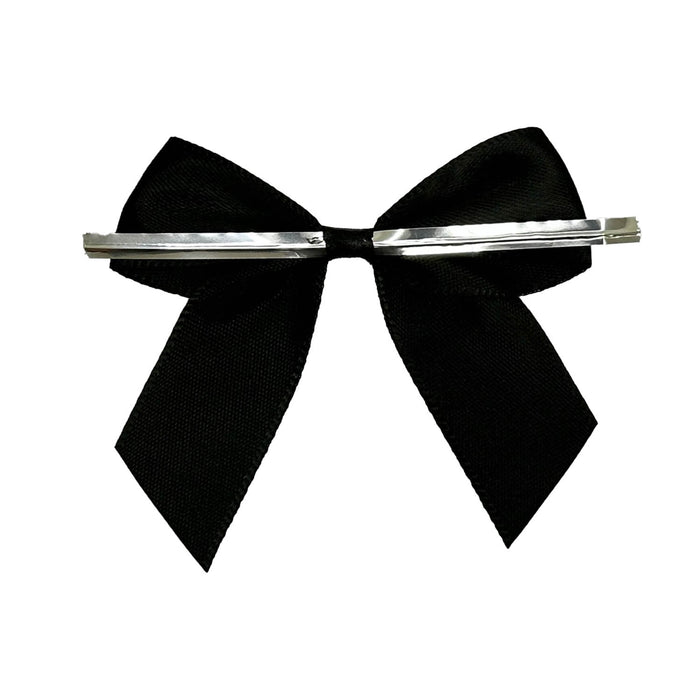 Wire Twist Ties with Satin Bows – 80mm Various Colours