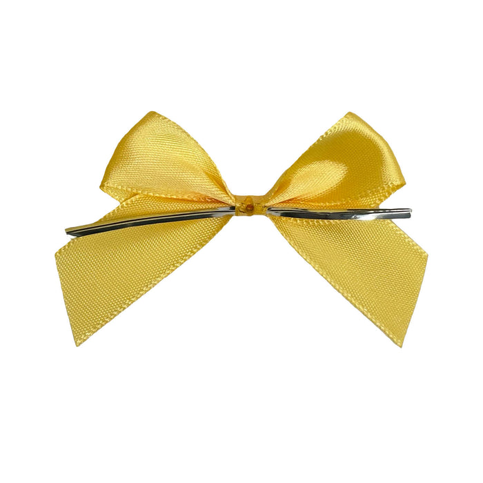 Wire Twist Ties with Satin Bows – 80mm Various Colours