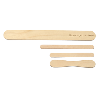 Threenager & Sweet engraved wooden ice lolly stick, 200×24×2mm