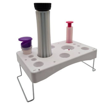 White folding piping bag holder on a white background