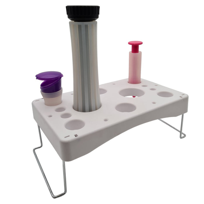 White folding piping bag holder on a white background