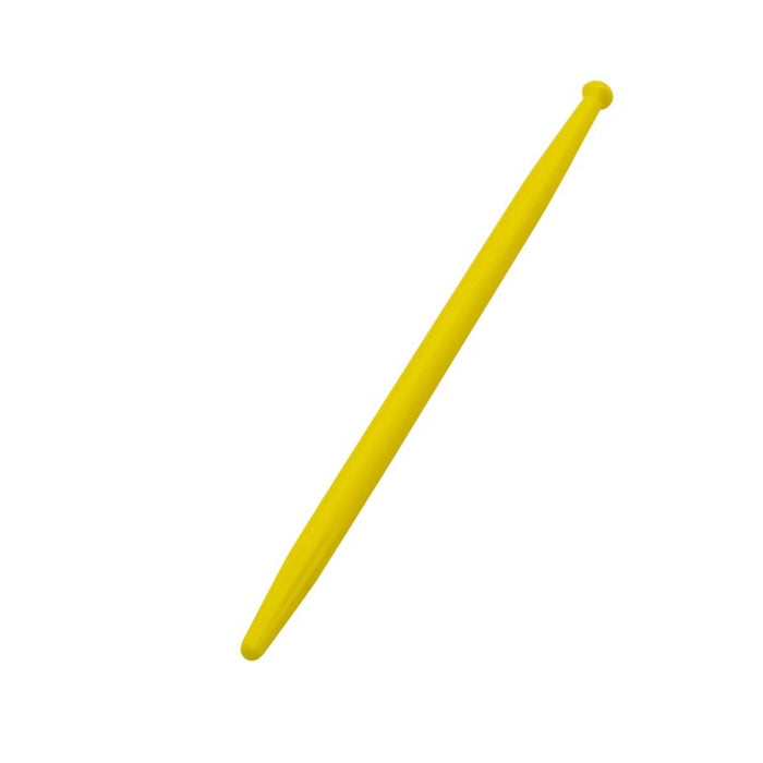Yellow plastic fondant modelling tool on a white background