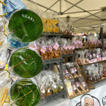 Granny Shaws branded printed confectionery bags showing professional personalised packaging