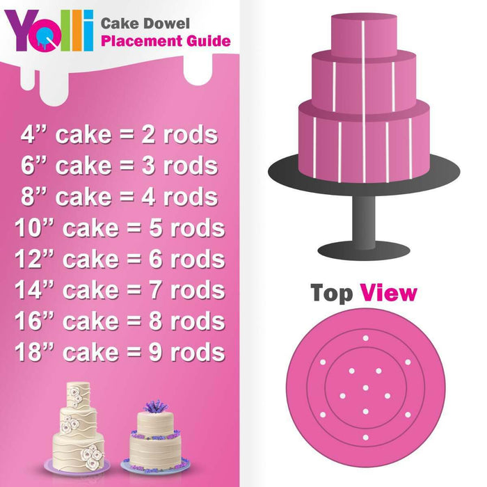 White Plastic Cake Dowels - 6 mm Food-Grade Support Rods - Retail & Bulk Packs