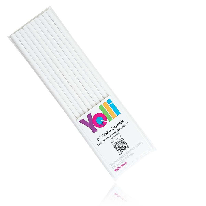 White Plastic Cake Dowels - 6 mm Food-Grade Support Rods - Retail & Bulk Packs