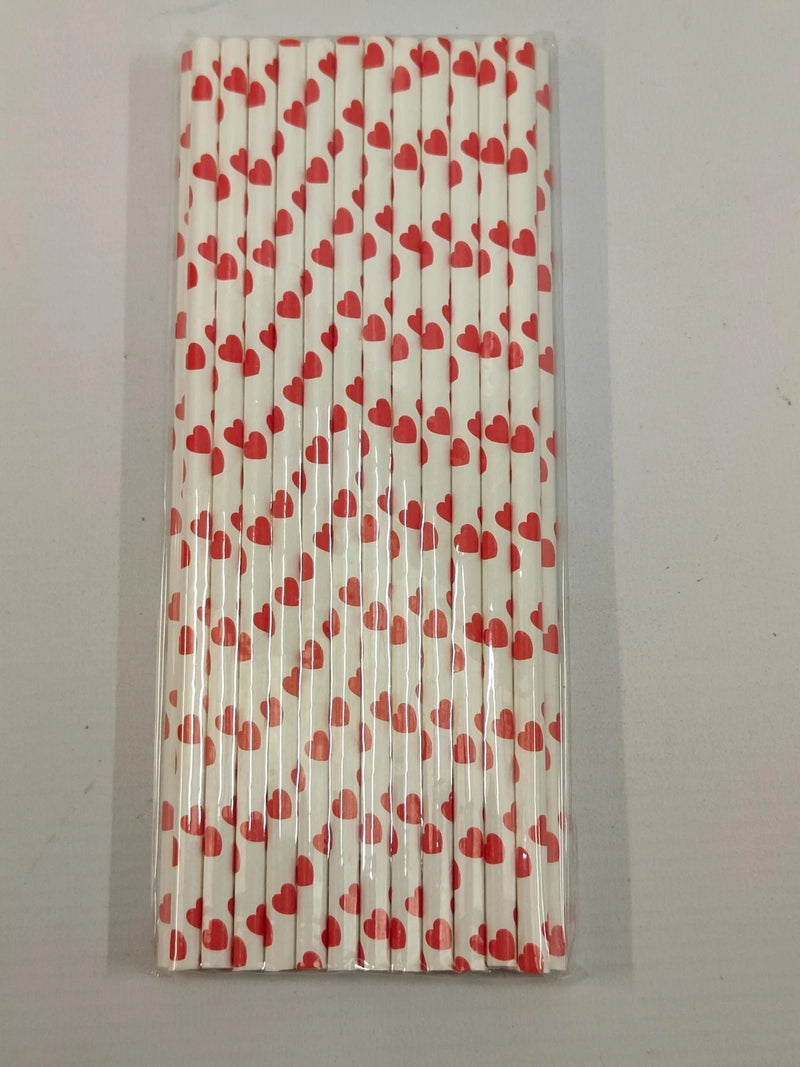 Red Heart Paper Straws
