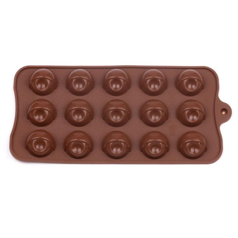 Dome Chocolate Silicone Mould with Nut Hole – 15 Cavity