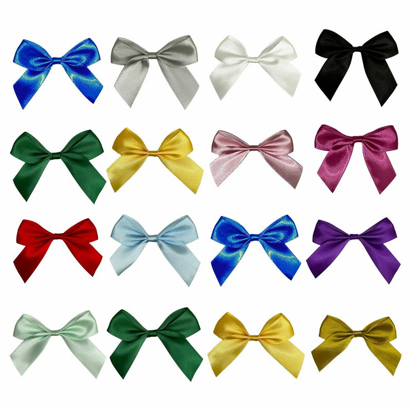 Wire Twist Ties with Satin Bows – 80mm Various Colours