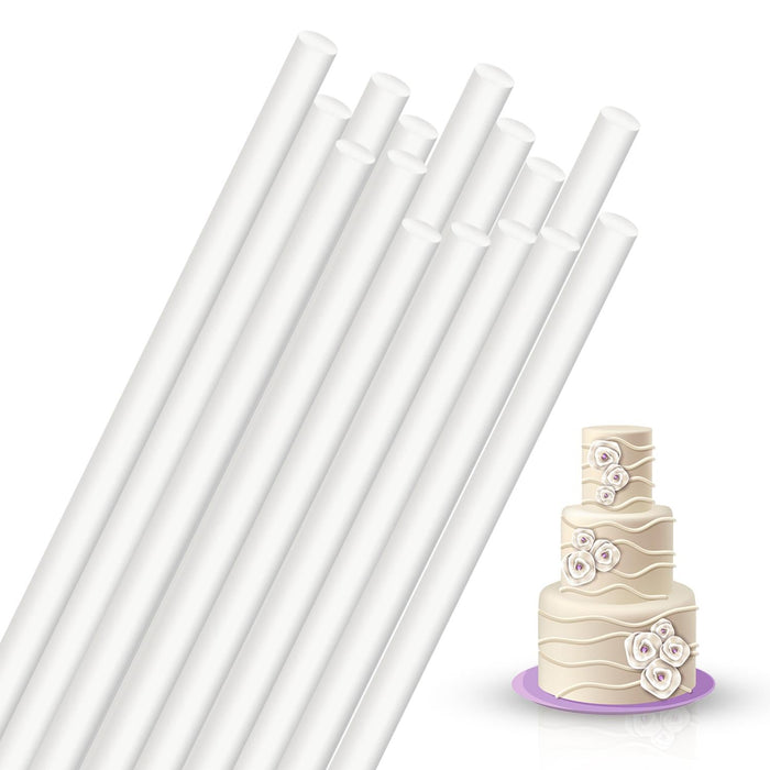 White Plastic Cake Dowels - 6 mm Food-Grade Support Rods - Retail & Bulk Packs