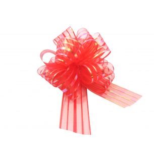 red pom pom bow